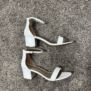White Block Heel Sandals